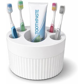 Organizador para Cepillos de Dientes 1 pz, Porta Cepillos con Drenaje Porta Cepillos de Dientes con Multiranuras y Diseño Desmontable. Fácil de Limpiar para Encimera de Baño