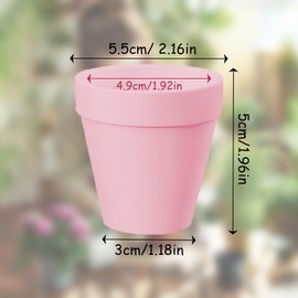 Molyorch 12 Stück Wiederwendbar Terrakotta Blumentoepfe, Terrakotta Sukkulenten Töpfe, Ton Töpfe, für Innen und Außenbereiche für Pflanzen Handwerk Hochzeit Gunsten (5.5 * 5cm-Rosa)