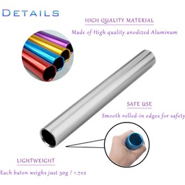 HNJZX Athletics Gearbox Aluminium Anodised Relay Baton Set Relay Baton Athletics Sprint Running for Athletics Sprints Running Set (4