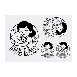 Azeeda 4 x 'Hundemama' Temporäre Tattoos - Wasserfest, Hautfreundlich & Ungiftig · Transfers in Verschiedenen Größen (TO00086146)