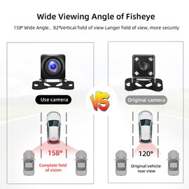 Podofo Backup/Front View Camera, Night Vision Waterproof Reverse Camera,720P AHD Ultra Metal Housing 158° Wide View Angel Rear View Camera Kit Universal for Cars, Trucks, RV, SUV, Van, Pickup, 12V