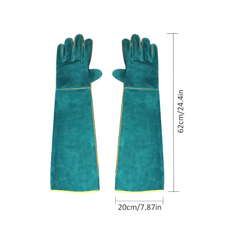 Anti Bite Safety Gloves Long Leather Protective Gloves Pets Grasping