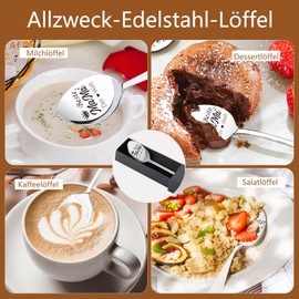 Mum and Dad Gifts, Christmas Gifts for Mum Dad, Pack of 2 Coffee Spoons with Engraving - Beste Mama und Papa Der Welt, Birthday Gift for Mothers, Dads