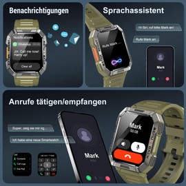 Blackview Smart Watch Men's Fitness Watch with Phone Function, Make / Receive Calls, Compass, IP68 Waterproof, Sports Watch with 100+ Sports Modes, Heart Rate Sleep Monitor, Pedometer, Watch for