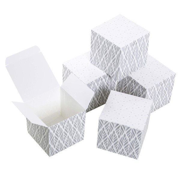 Logbuch-Verlag 10 Small Square Boxes Grey White Guest Gift Wedding