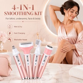 Women’s Electric Body Hair Trimmer for Bikini & Underarms – Rechargeable Wet & Dry Grooming Kit