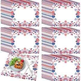 50 Pack Mother's Day Father's Day Table Mats Mexican Disposable July 4th Patriotic Paper Place Mats Fall Placemats Paper Valentine's Day Mats for Home Dining Table Decor(Patriotic Style)