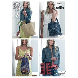 King Cole Ladies Bags Raffia Crochet Pattern 4337
