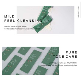 JUICE TO CLEANSE Powder Wash 1.2g 30ea - Natural Corn Starch & Papaya Enzyme Powder Facial Scrub & Pore Clean Cleanser, Washes off Dead Skin Cells, Vegan, Paraben Free