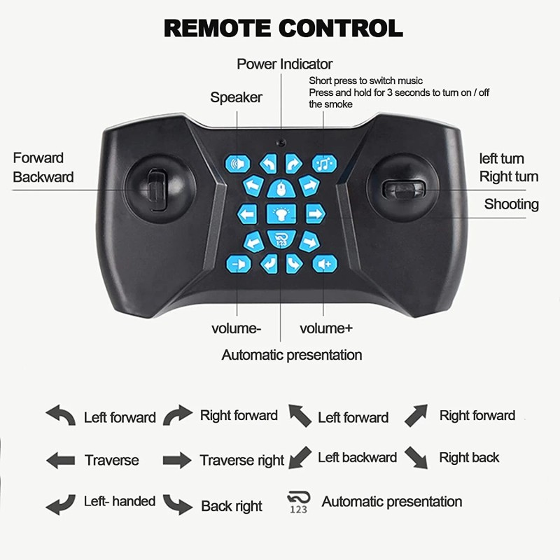 Crawler Contixo SC6 RC Remote Control Combat LED Laser Smoke