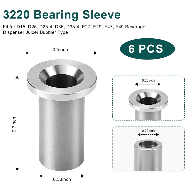 3220 Bearing Sleeve Compatible with Grindmaster Crathco Beverage Dispenser Parts