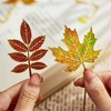4 PCS Golden Fallen Leaves Bookmark, Metal Maple Plalnt Leaf