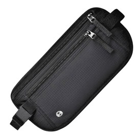 Komorebiya OD19 Security Pouch, Passport Case, Waist Pouch, RFID Skimming Prevention, Black A