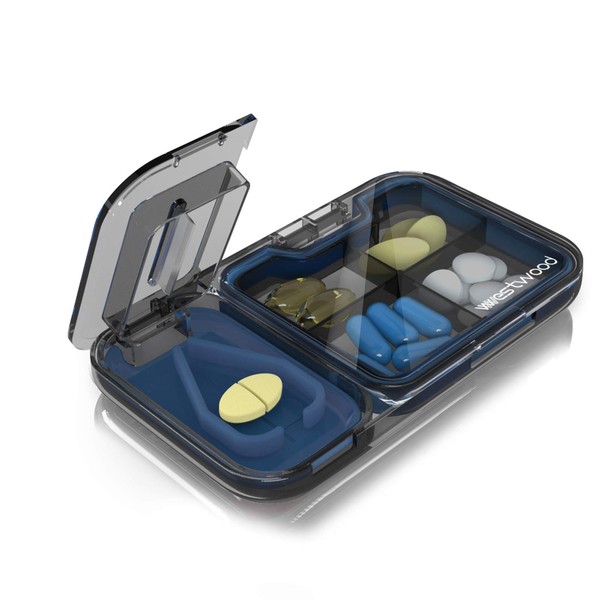 Opret Pill Case with Pill Cutter 4 Times A Day