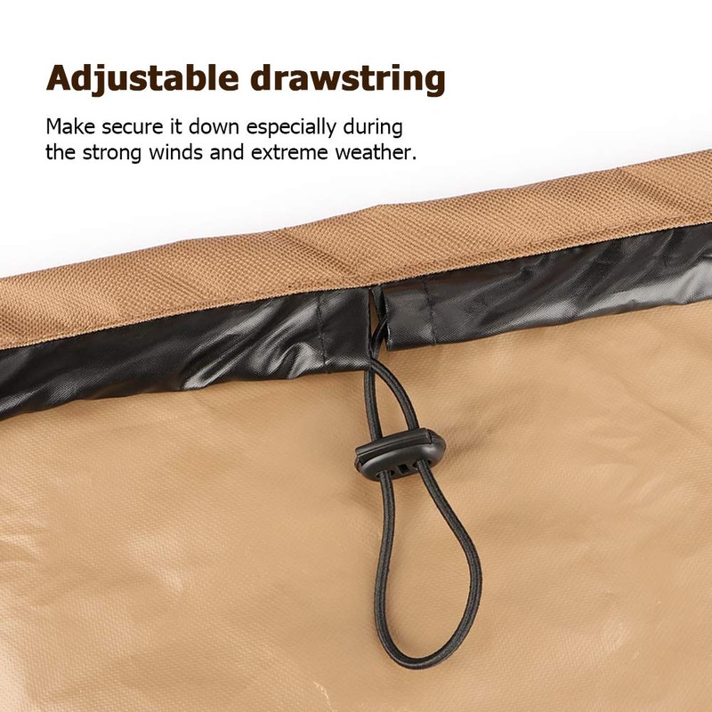 NEXCOVER Square Fire Pit Cover - Waterproof 600D Heavy Duty