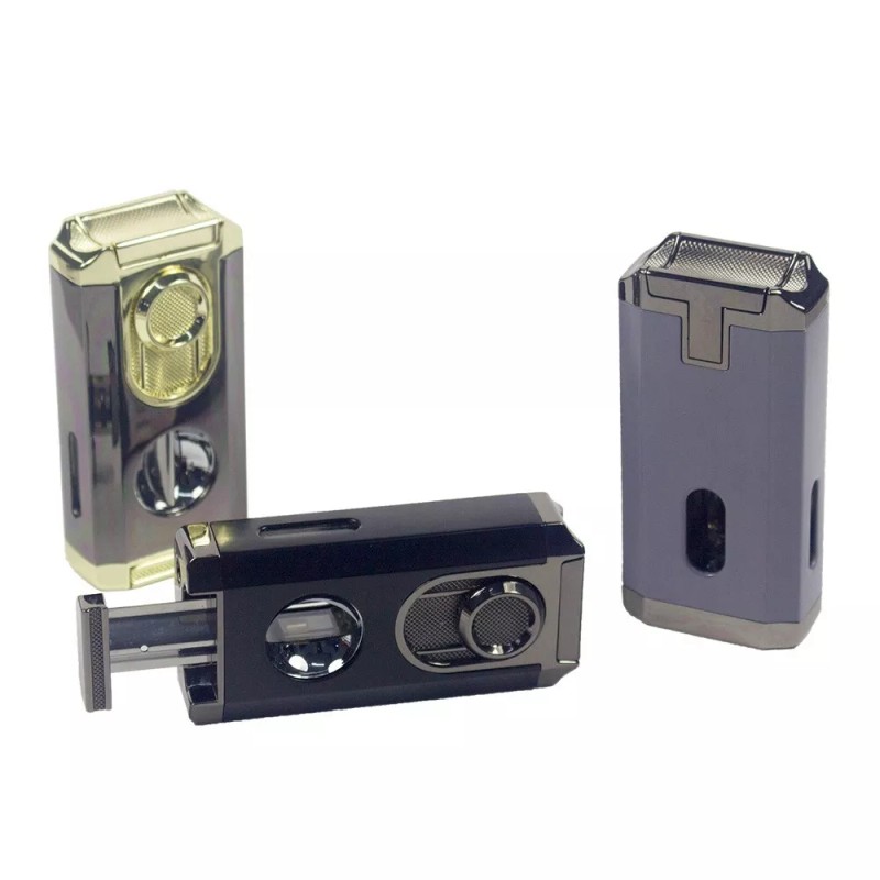 Triple Flame Cigar Torch Lighter with Cigar Punch Cutter Father