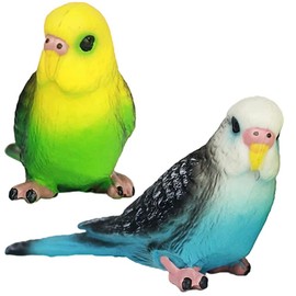 Toyvian 2pcs Fake Bird Artificial Birds Parrot Figure Decor Fake Parrot Mini Bird Decorative Woodland Birds Ornament for Craft Home Ornaments Garden Wedding Decoration Embellishing