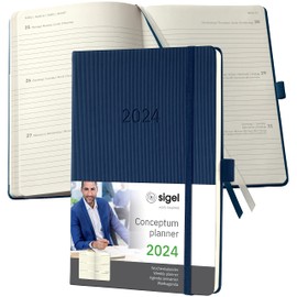 SIGEL C2462 Conceptum Weekly planner 2024, approx. A5, dark Blue, hardcover, 2 pages equal to 1 week, 192 pages