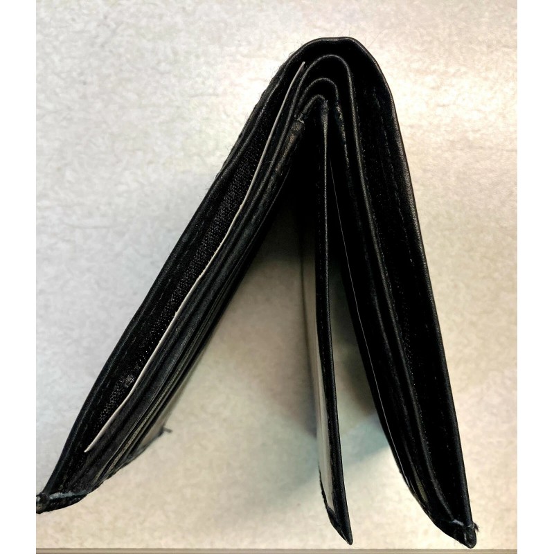 Ensign Peak Bi-Fold Genuine Leather Wallet, Multi-Window Pass Case, Black