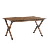Durable Folding Aluminum Alloy Roll-up Rectangular Outdoor Tablecolor: Brown, size: