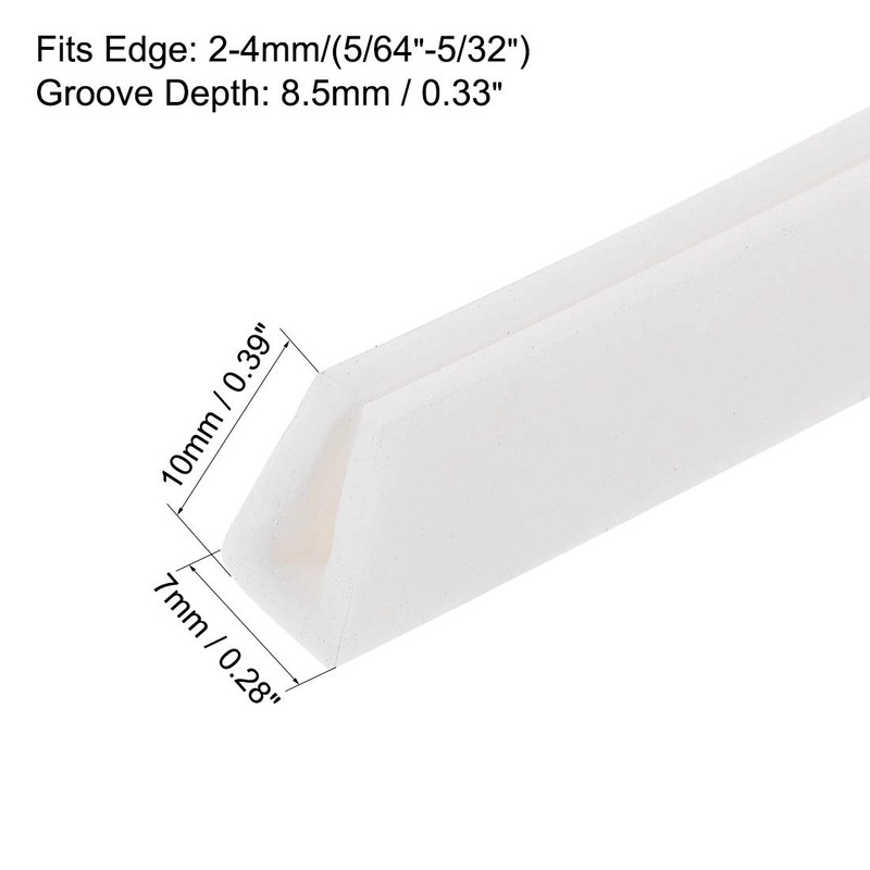 uxcell Edge Trim U Seal Extrusion, Silicone White U Channel