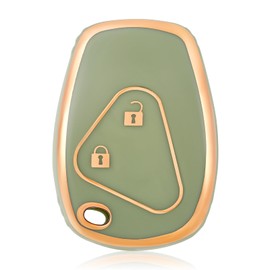OFF WE GO Car Key Case Key Cover for Renault Clio Modus Twingo Kangoo Master Trafic Dacia Logan Sandero Opel Vivaro Movano Key Cover 2 Buttons Key Protection Case Green Gold