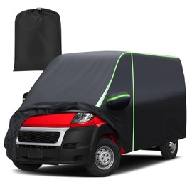 Mixsuper Liner Car Cover for Ram ProMaster 2014-2022, Full Car Cover All Weather Car Covers for Ram ProMaster, Waterproof Outdoor Cover with Zipper Door Reflective Strips