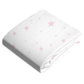 Kushies Baby Change Pad Fitted Flannel Sheet, Pink Scribble Stars