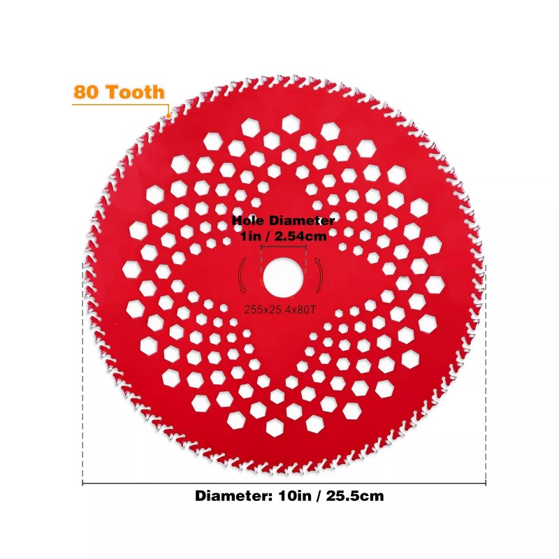HK 2 Pack 10" x80T Carbide Tip Brush Cutter Blades