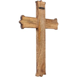 GURU JEE™ Wooden Religious Catholic Crucifix Cross Holy Wall Hanging Hand Carvings Wall Art Decor Religious Gifts (Brown_10x6 inches)