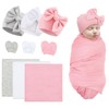 DRESHOW BQUBO Newborn Receiving Blankets Cotton Warm Sleepsack with Mittens