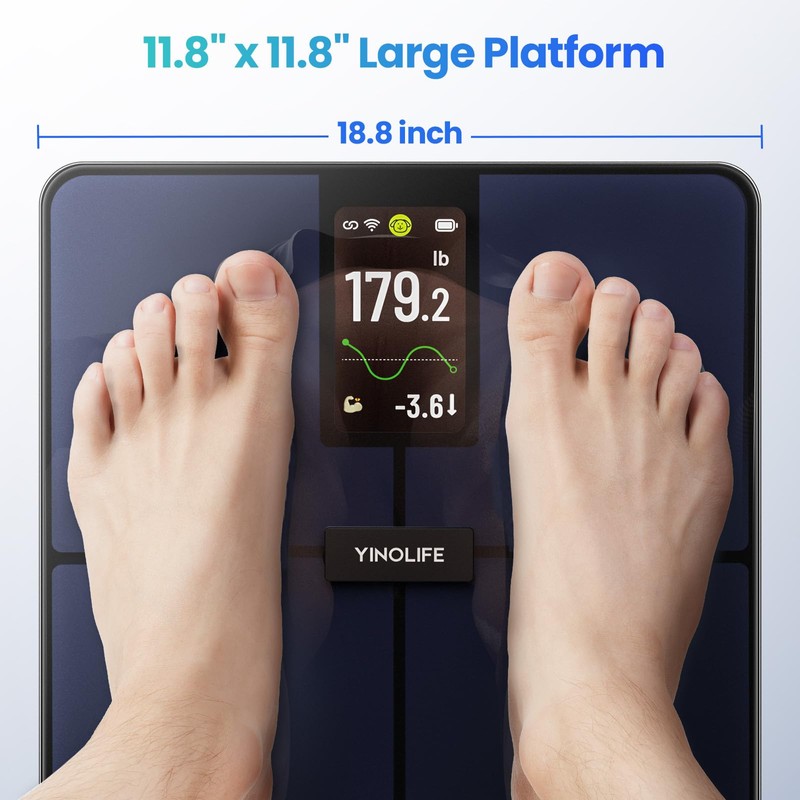 YINOLIFE Smart Scale for Body Weight, 4.3" Color Display Digital