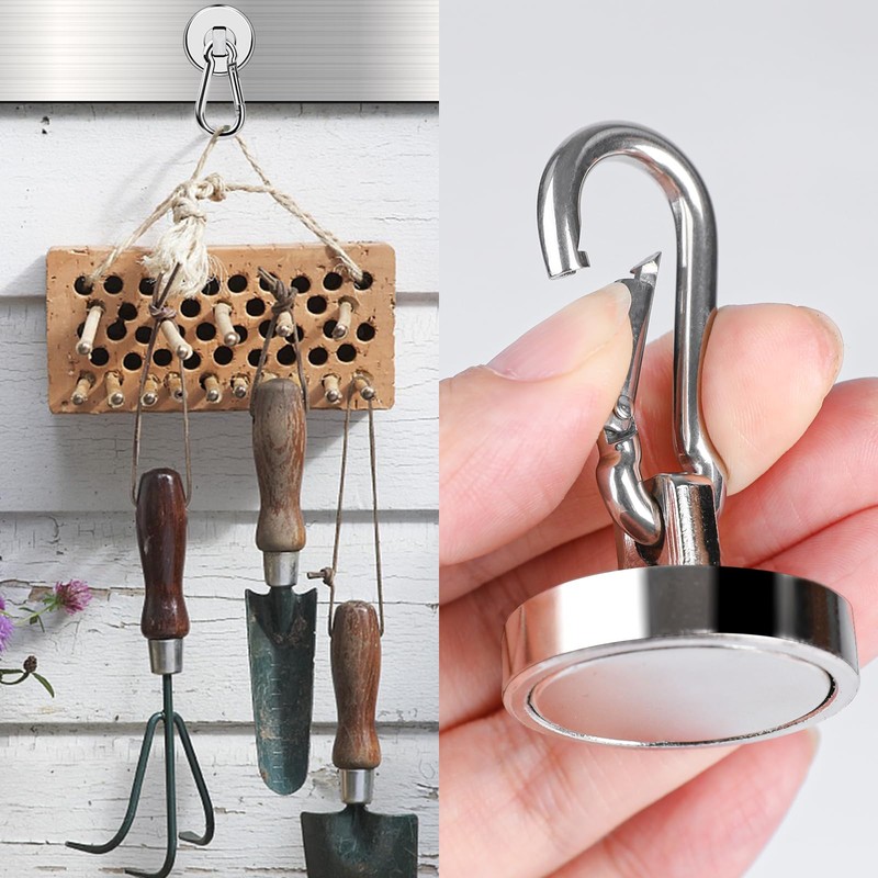MIKEDE 150LB Magnetic Hooks, Neodymium Magnets Heavy Duty with Swivel