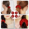 Pack of 4 Hair Bobbles Red Scrunchies Velvet Large Hair