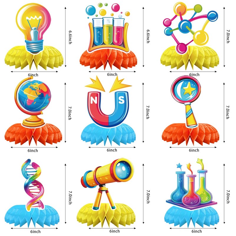 9 Pcs Science Party Decorations Science Party Supplies