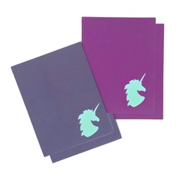 Royal Green Shiny Unicorn Silhouette Stickers for Girls 2 inch (50mm) in Metallic Gold - 40 Pack