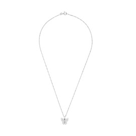 Amor 2019814 Women's Necklace with Pendant 925 Sterling Silver with Synthetic Zirconia 42 cm Silver Butterfly Comes in Jewellery Gift Box, Sterling Silver, Synthetic zirconia.