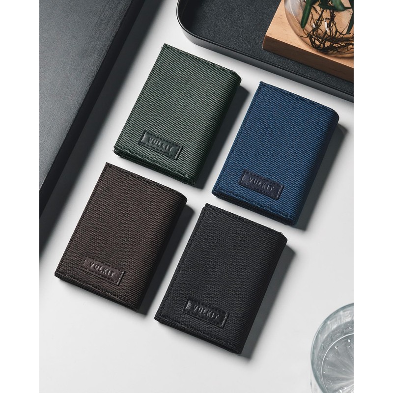VULKIT Men's Small RFID Protection EC Card Wallet Trifold Cards