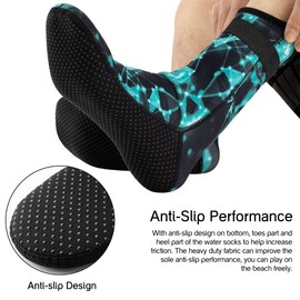 HINATAA 3mm Neoprene Wetsuit Socks,Thermal Wetsuit Socks, Quick-Drying Non-Slip Diving Socks Boots for Men Women Diving Snorkeling Surfing Kayaking (UK, Alpha, S, Regular, Regular, Green)