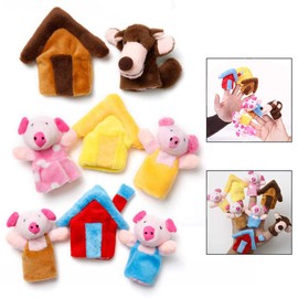 LHKJ 8-Piece Pig Finger Puppet Set, Animal Learning Hand Puppet Finger Puppets for Baby and Toddlers