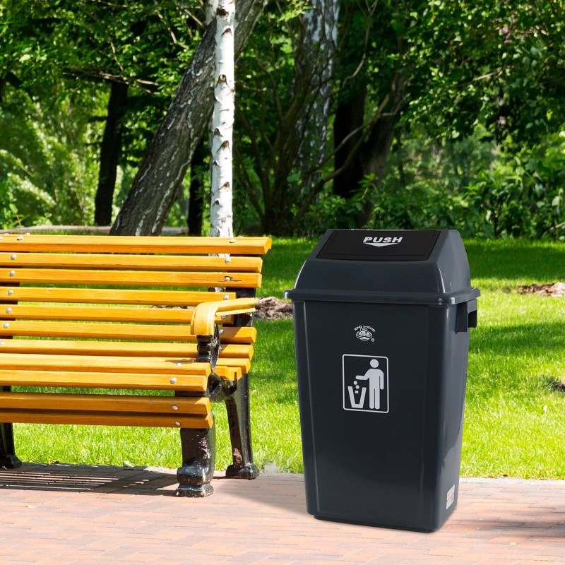 Cand 18 Gallon Large Kitchen Plastic Trash Can with Swing