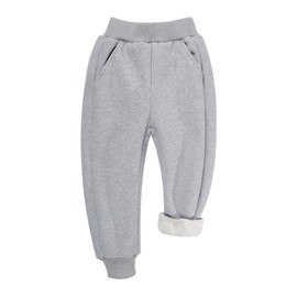 BIG ELEPHANT Fleece Lined Jogging Bottoms for Boys and Girls, Sporty Soft Cotton Jogging Bottoms for Teenagers, Active Basic Pants for Kids with Pockets, lightgrey