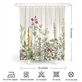 Generic Shower Curtain for Bathroom,Tropical Leaves Fabric Cloth Shower Curtains for Morden Bathroom Decor,Fabric Waterproof Bathroom Curtain with 12 Hooks,180 x 180 cm (Rustic Flower)