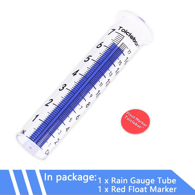 Rain Gauge Replacement Tube,Freeze Proof Tube Plastic with Red Float