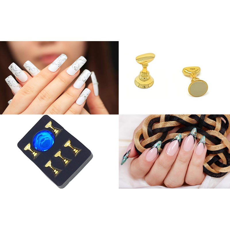 Kiara World Magnetic Nail Art Tips Stand Crystal Base Alloy