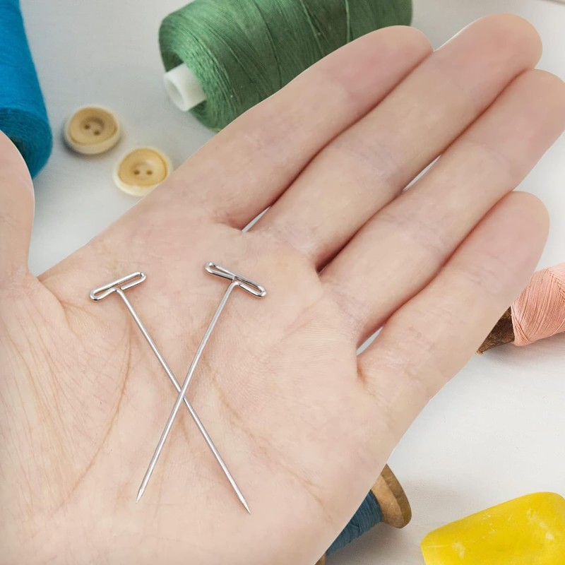 100 Pieces Stainless Steel T-Pins with Clear Box, 53mm/2 inch
