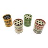 Set of 4 Metal Ashtrays Oil Barrel Retro Style Vintage