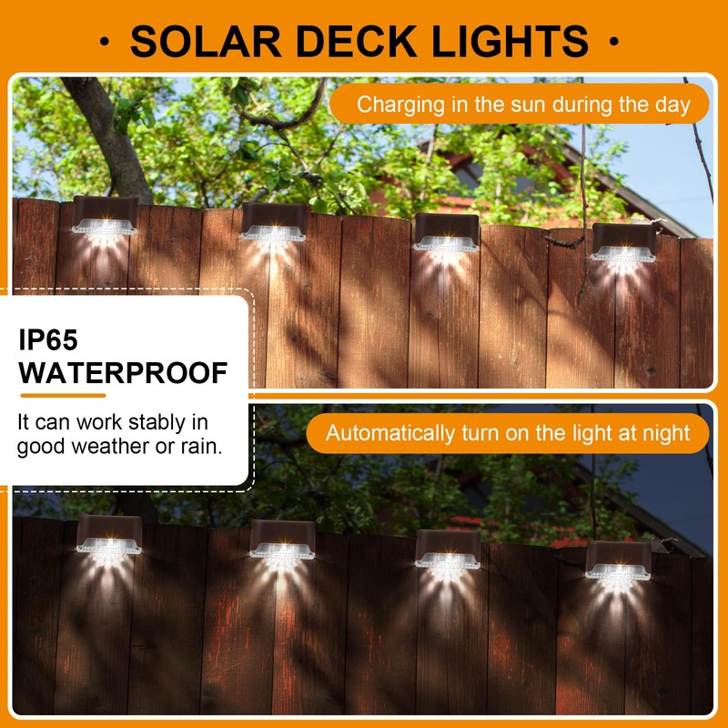Geelin 32 Pcs Solar Deck Lights Outdoor, Waterproof LED Solar