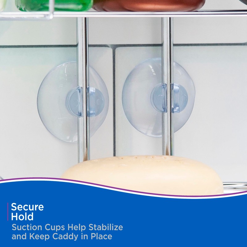 Kenney KN614124 Easy Slide 4-Way Adjustable Shower Caddy, 25.5" L