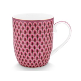 Pip Studio 51002321 Flower Festival Scallop Handle Yellow Dark Pink 145 ml (Pack of 1)